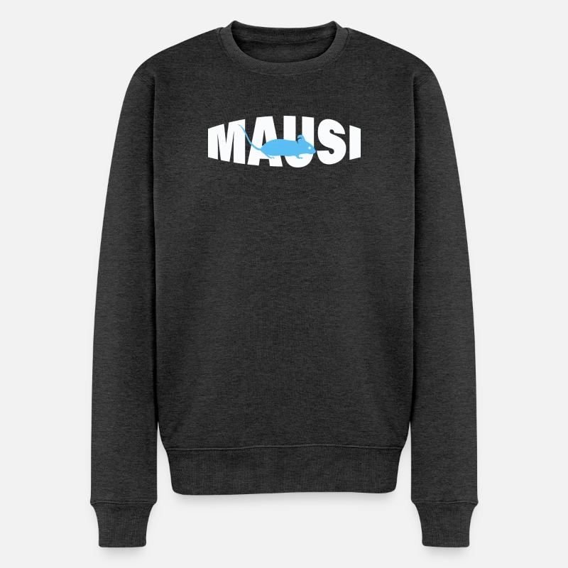 MAUSI - Männer Premium Bio Pullover - Anthrazit meliert