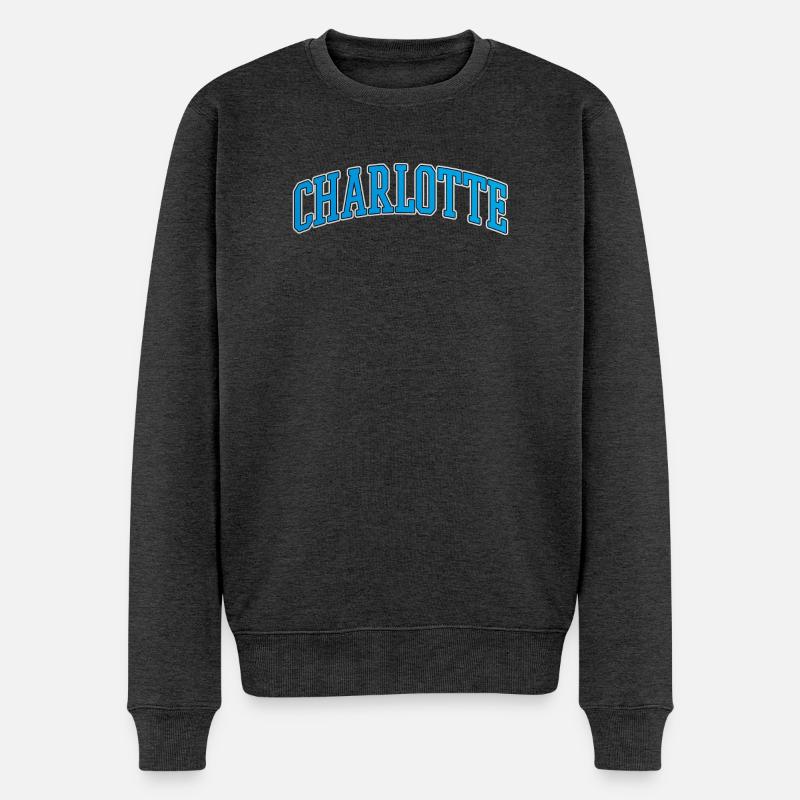 Arc courbé Varsity de Charlotte - Pull Premium bio Homme - anthracite chiné