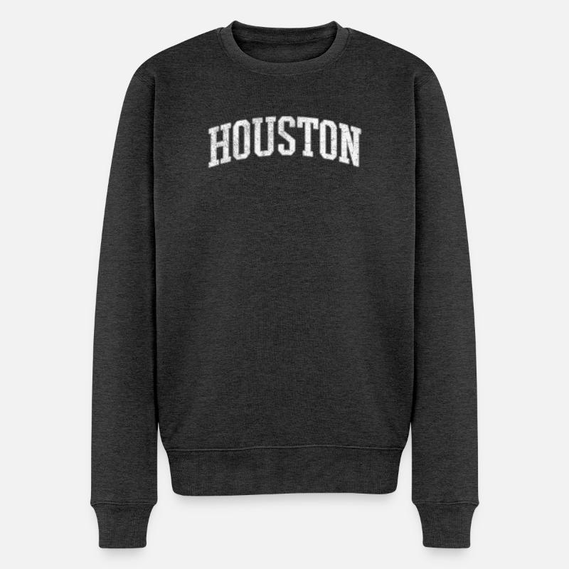 Houston Steinblock Logo - Männer Premium Bio Pullover - Anthrazit meliert