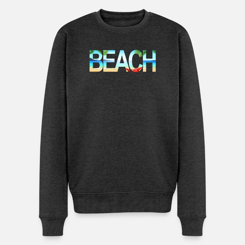 Beach - Männer Premium Bio Pullover - Anthrazit meliert