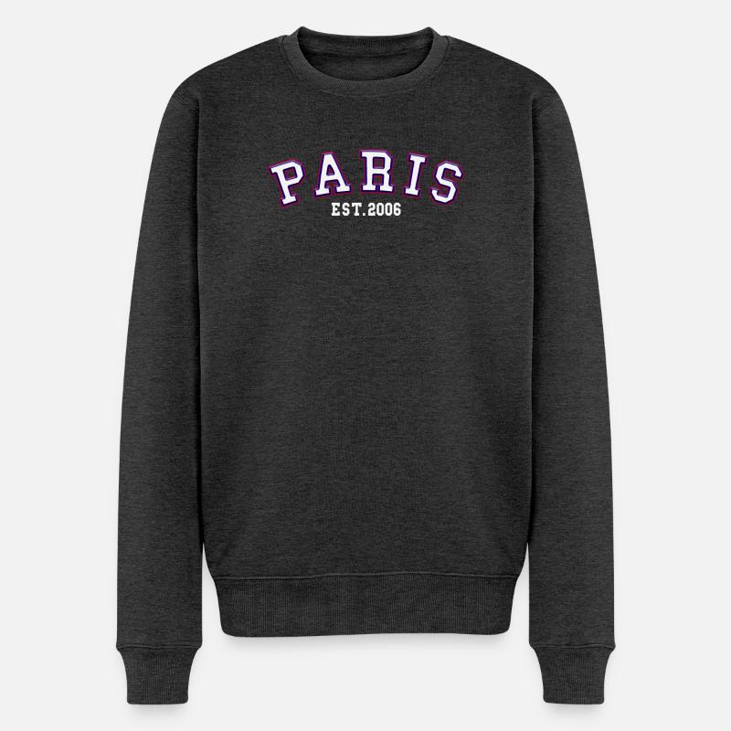 Paris gegründet 2006 - Männer Premium Bio Pullover - Anthrazit meliert