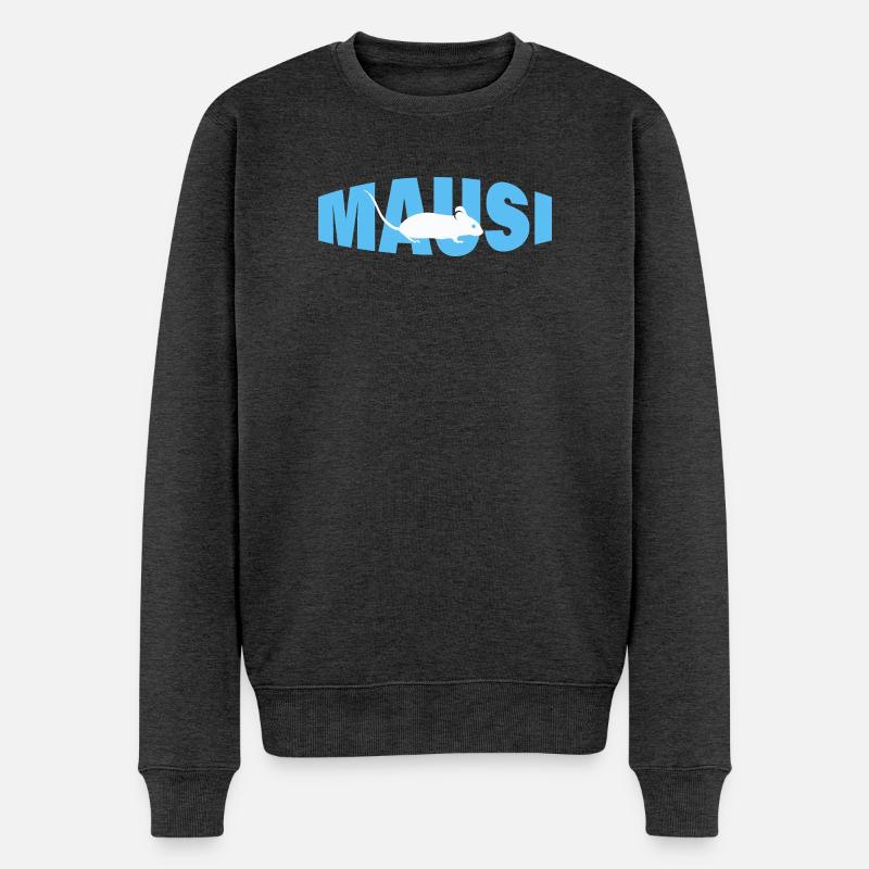 MAUSI - Männer Premium Bio Pullover - Anthrazit meliert