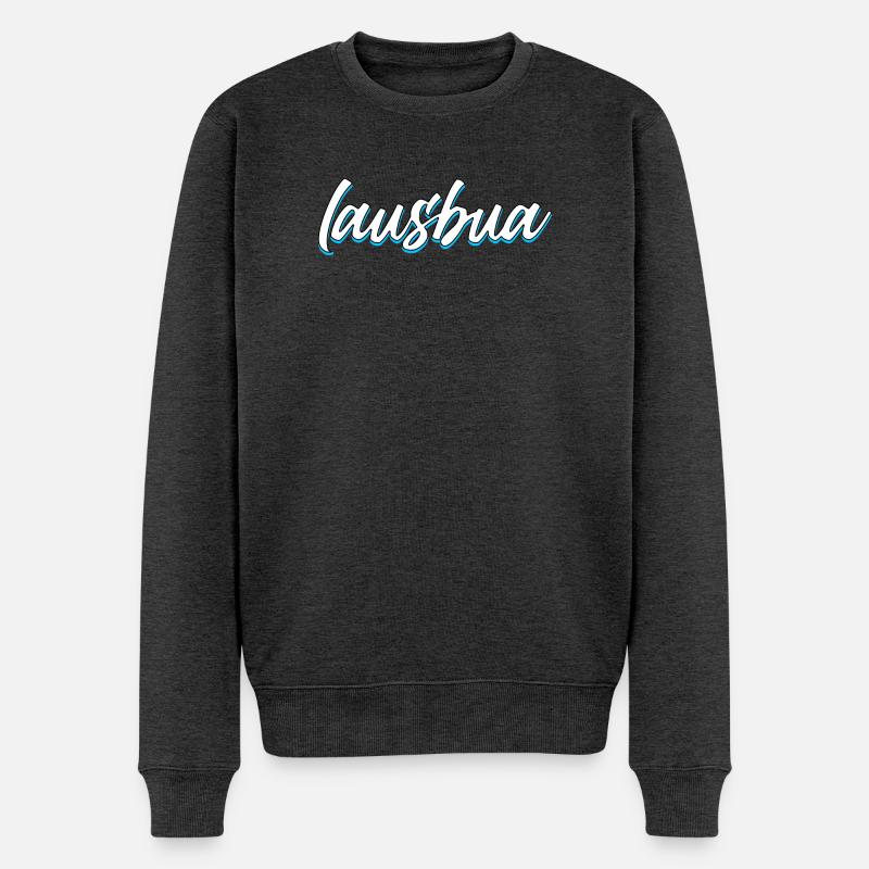 Lausbua - Männer Premium Bio Pullover - Anthrazit meliert