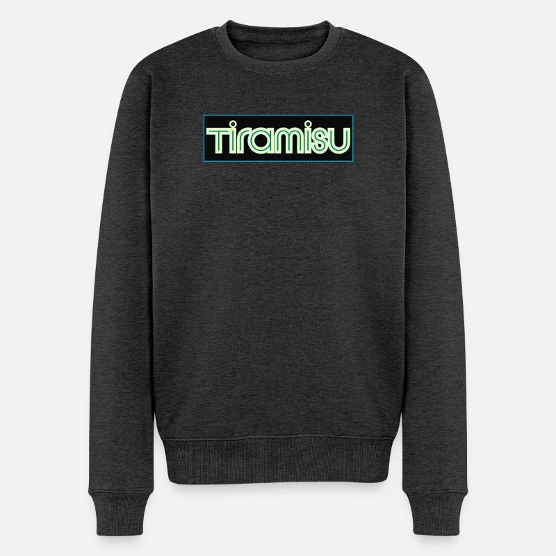 Triamisu Neon Retro - Männer Premium Bio Pullover - Anthrazit meliert