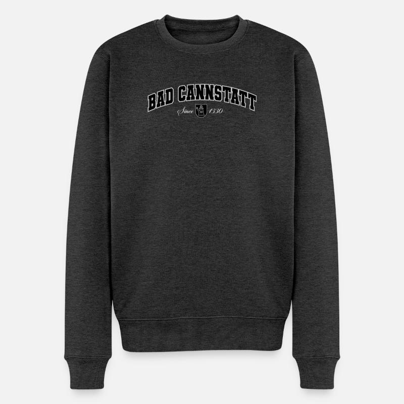 Bad Cannstatt  - Männer Premium Bio Pullover - Anthrazit meliert