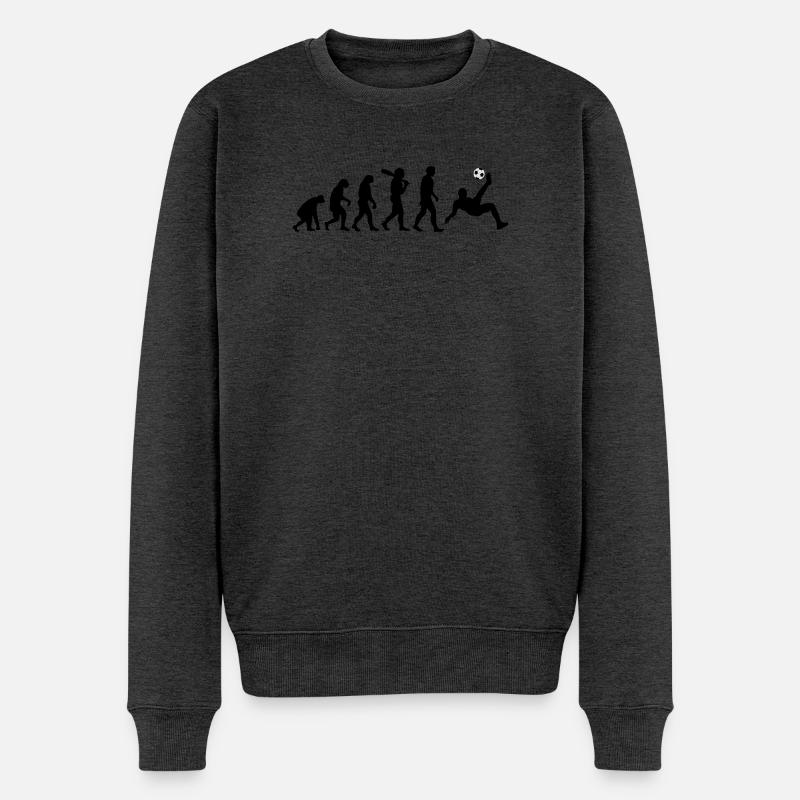 Evolution Fussball - Männer Premium Bio Pullover - Anthrazit meliert