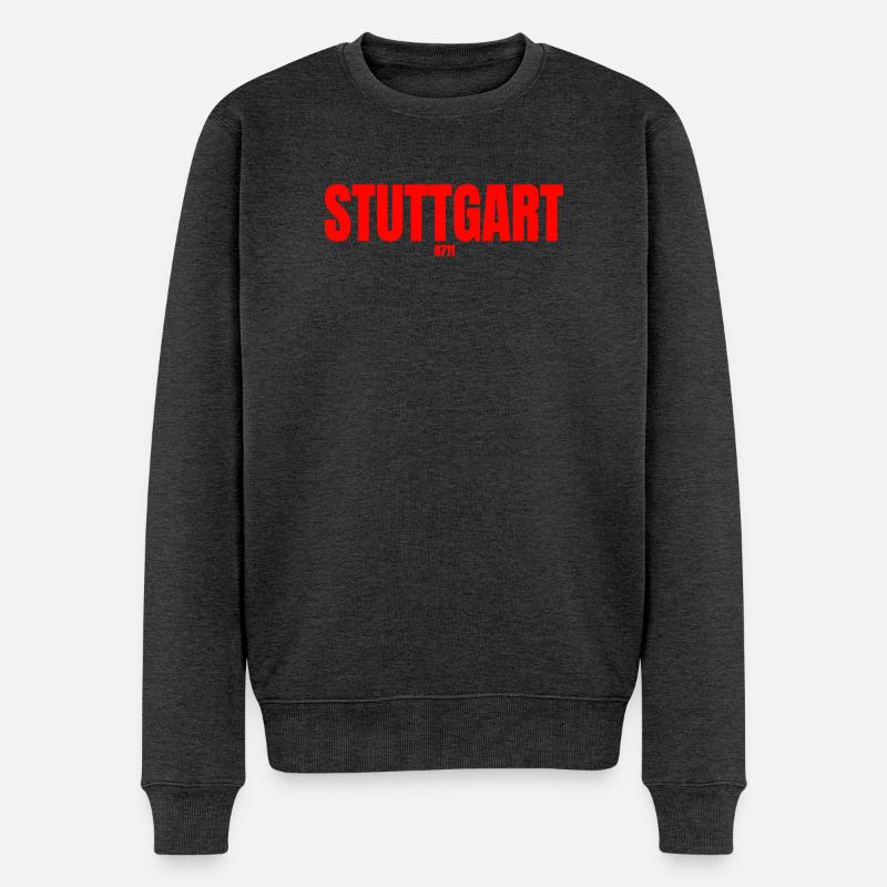 Stuttgart 0711 - Männer Premium Bio Pullover - Anthrazit meliert