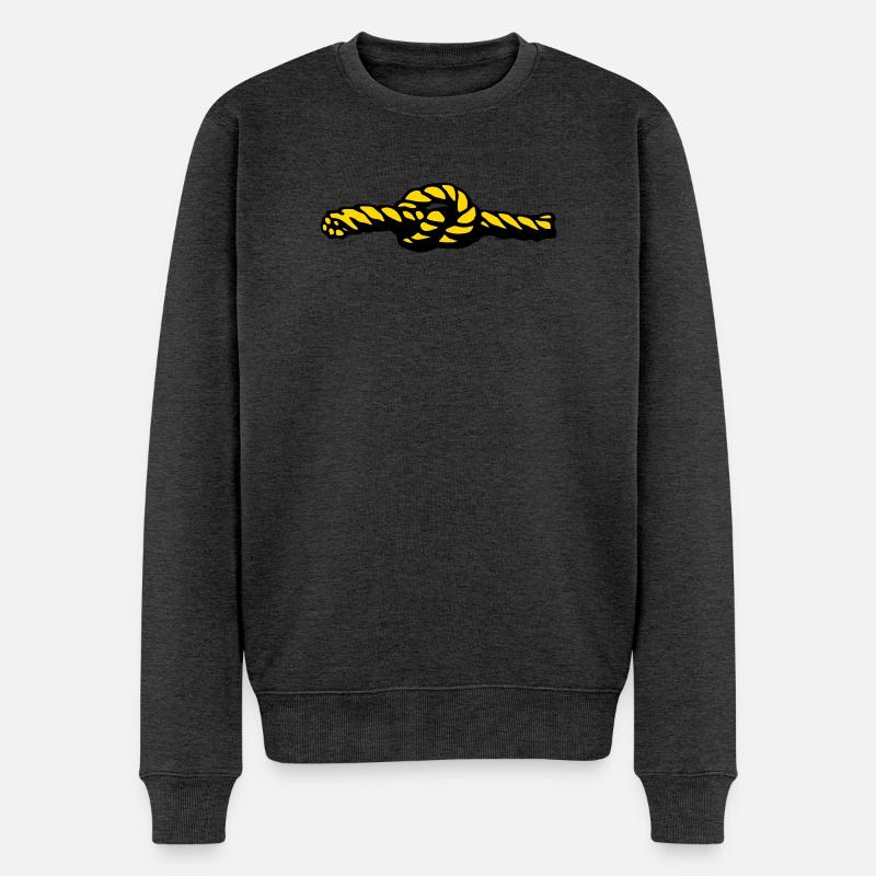 Knoten - Männer Premium Bio Pullover - Anthrazit meliert