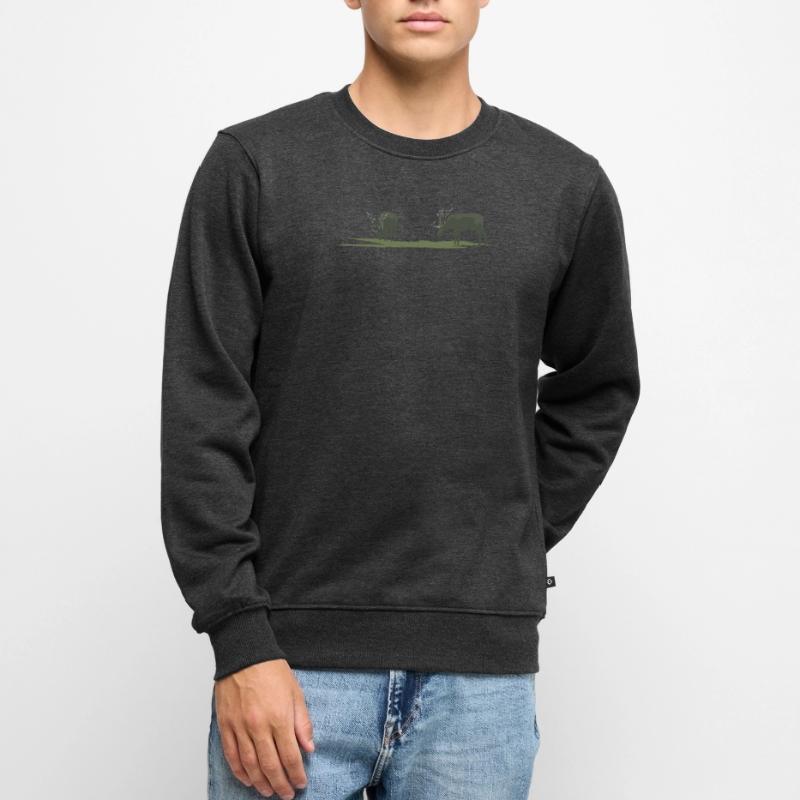 Elche oder Hirsche am Grasen Männer Premium Bio Pullover
