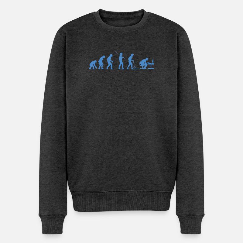Programmierer Evolution Informatiker Entwickler - Männer Premium Bio Pullover - Anthrazit meliert