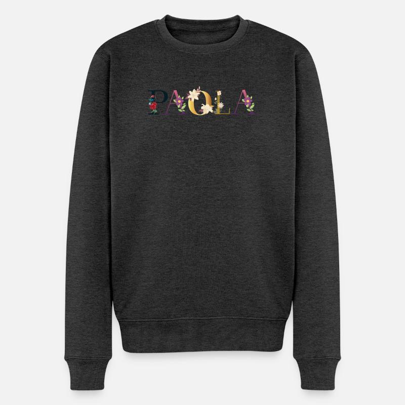 Paola - Männer Premium Bio Pullover - Anthrazit meliert