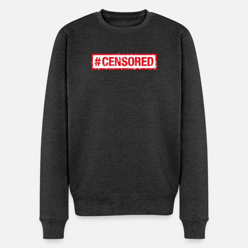 Censored Zensiert - Männer Premium Bio Pullover - Anthrazit meliert