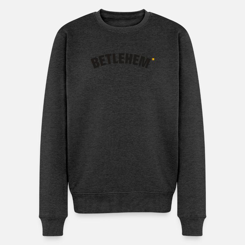 betlehem - Männer Premium Bio Pullover - Anthrazit meliert