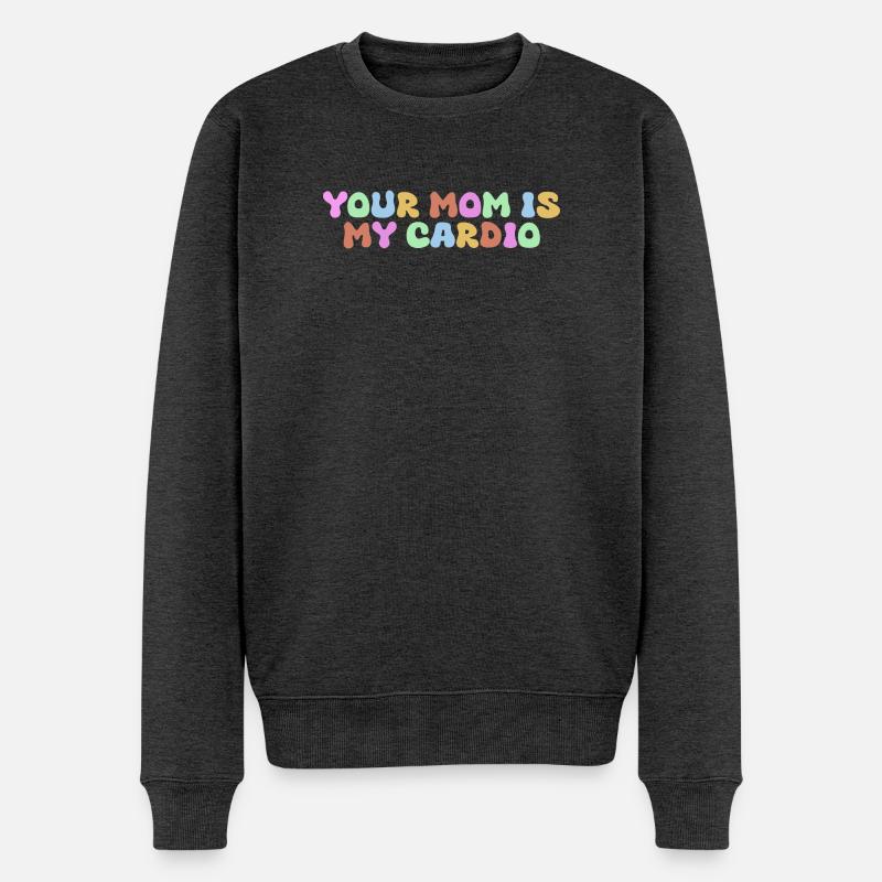 Ta mère est mon cardio - Pull Premium bio Homme - anthracite chiné