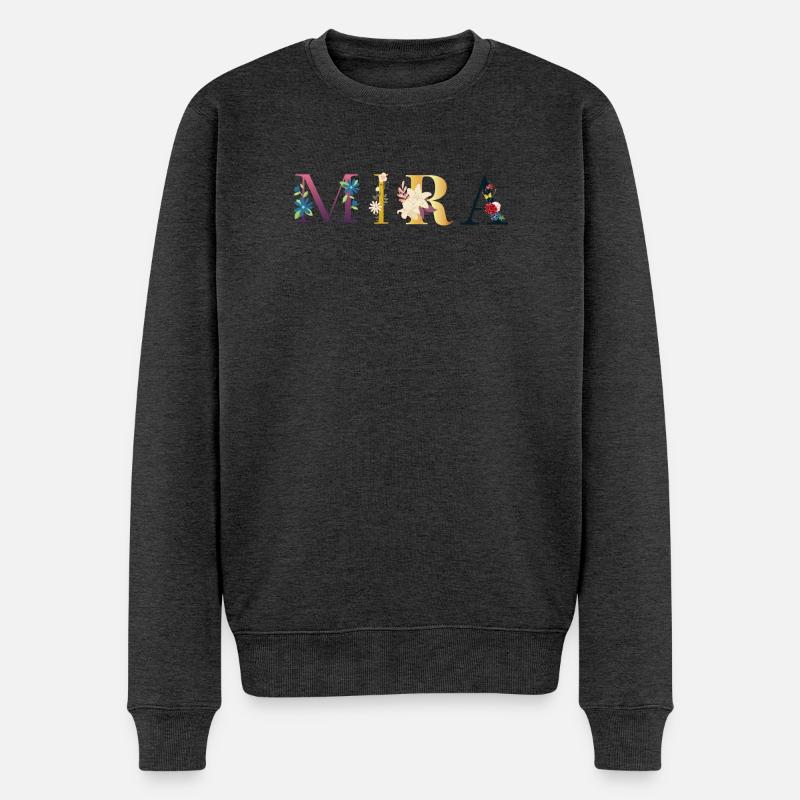 Mira - Männer Premium Bio Pullover - Anthrazit meliert