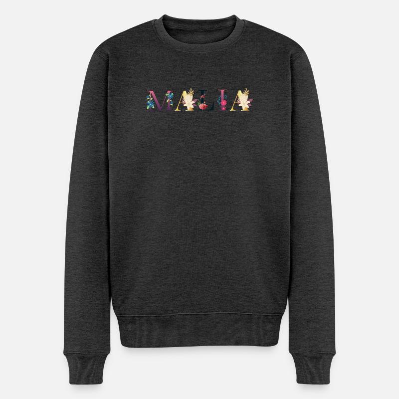 Malia - Männer Premium Bio Pullover - Anthrazit meliert