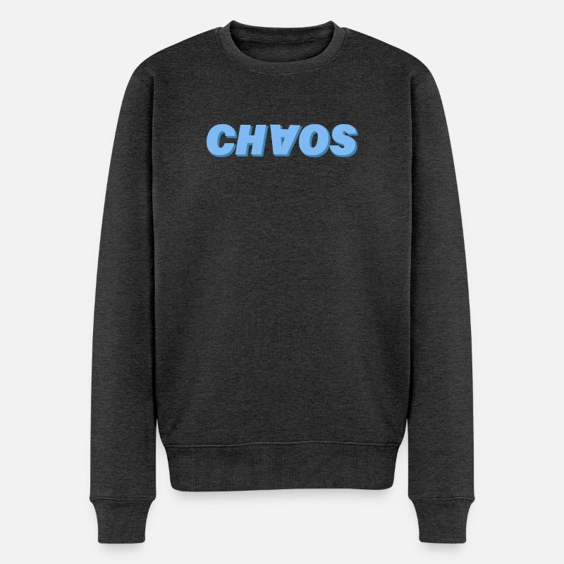 CHAOS - Männer Premium Bio Pullover - Anthrazit meliert