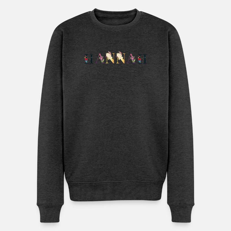 Hannah - Männer Premium Bio Pullover - Anthrazit meliert