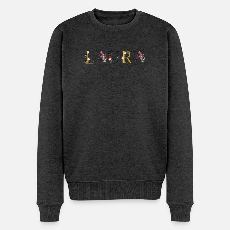 Laura - Männer Premium Bio Pullover - Anthrazit meliert