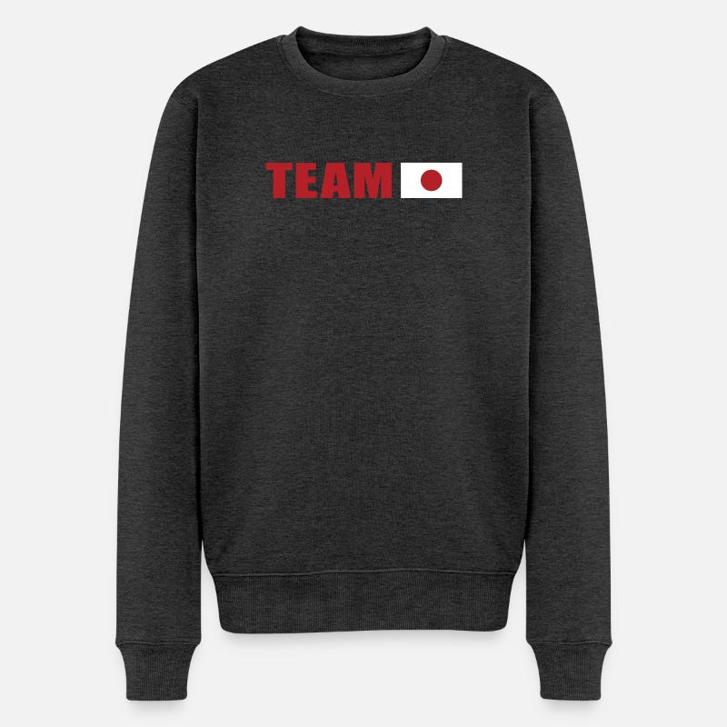 Support-Team Japan - Männer Premium Bio Pullover - Anthrazit meliert