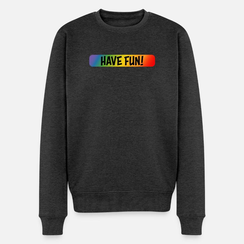 regenbogen have fun - Männer Premium Bio Pullover - Anthrazit meliert