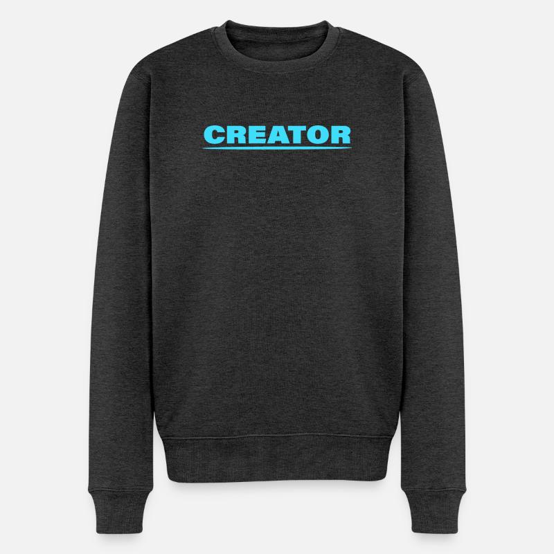 CREATOR - Männer Premium Bio Pullover - Anthrazit meliert