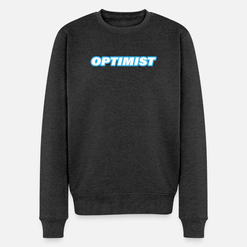 OPTIMIST - Männer Premium Bio Pullover - Anthrazit meliert