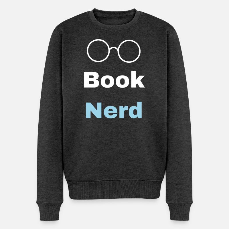 Buch-Nerd - Männer Premium Bio Pullover - Anthrazit meliert