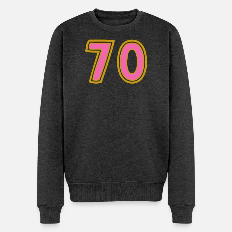 70. 70 ANS. 70e ANNIVERSAIRE. ANNIVERSAIRE 70 ANS. - Pull Premium bio Homme - anthracite chiné