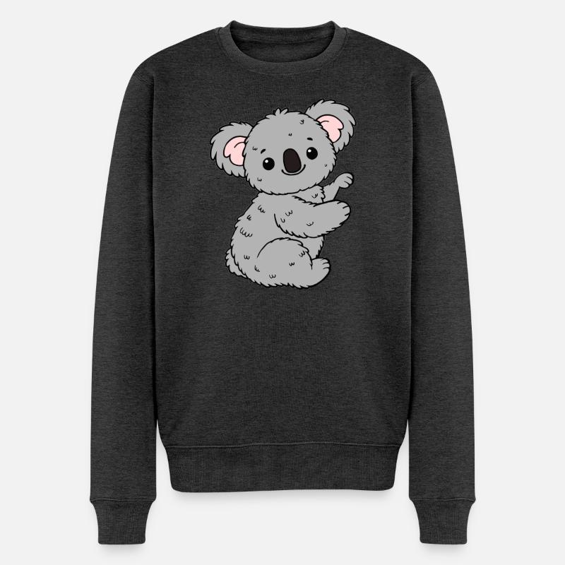 Koala Koalabär - Männer Premium Bio Pullover - Anthrazit meliert
