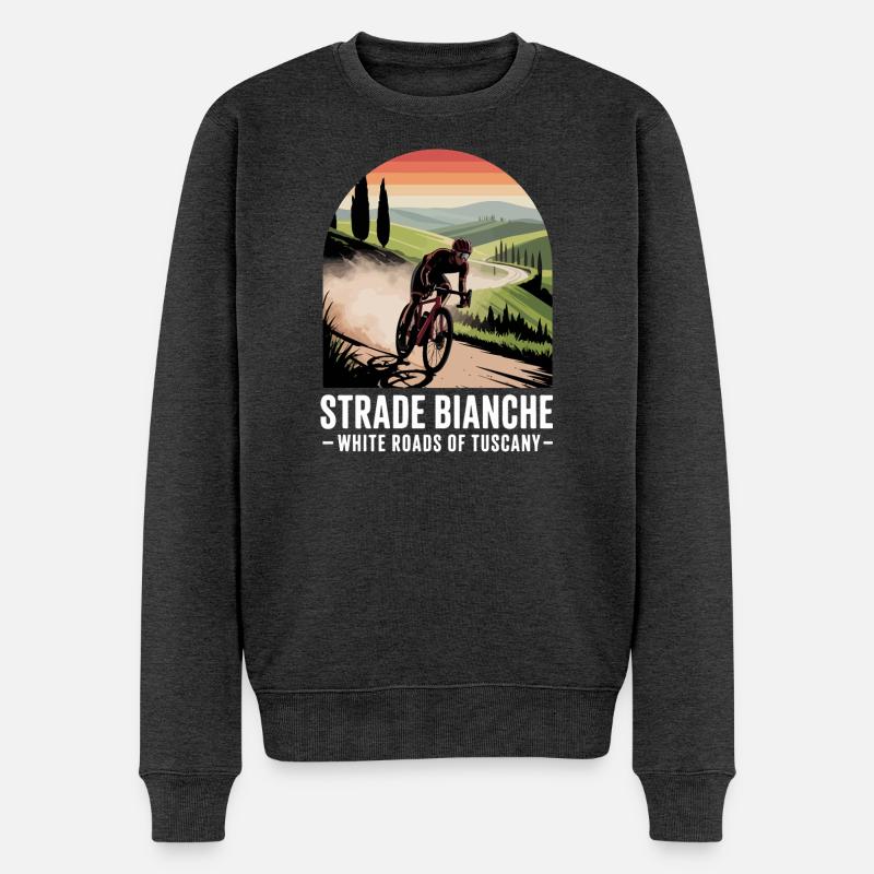 Strade Bianche Art Cyclisme Toscane - Pull Premium bio Homme - anthracite chiné