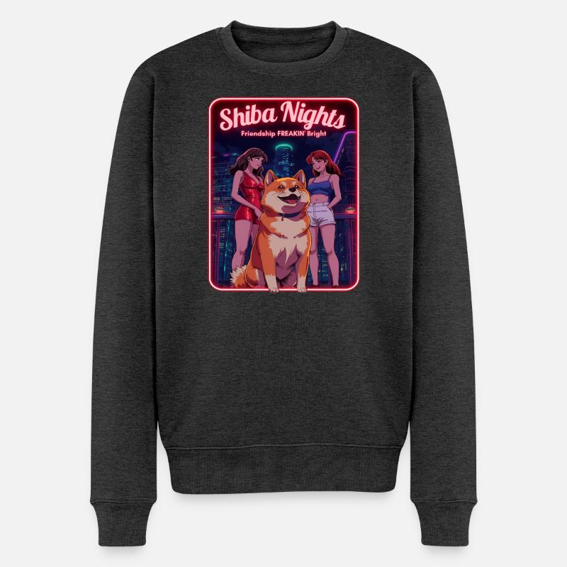 Shiba Nights Neonstadt - Männer Premium Bio Pullover - Anthrazit meliert