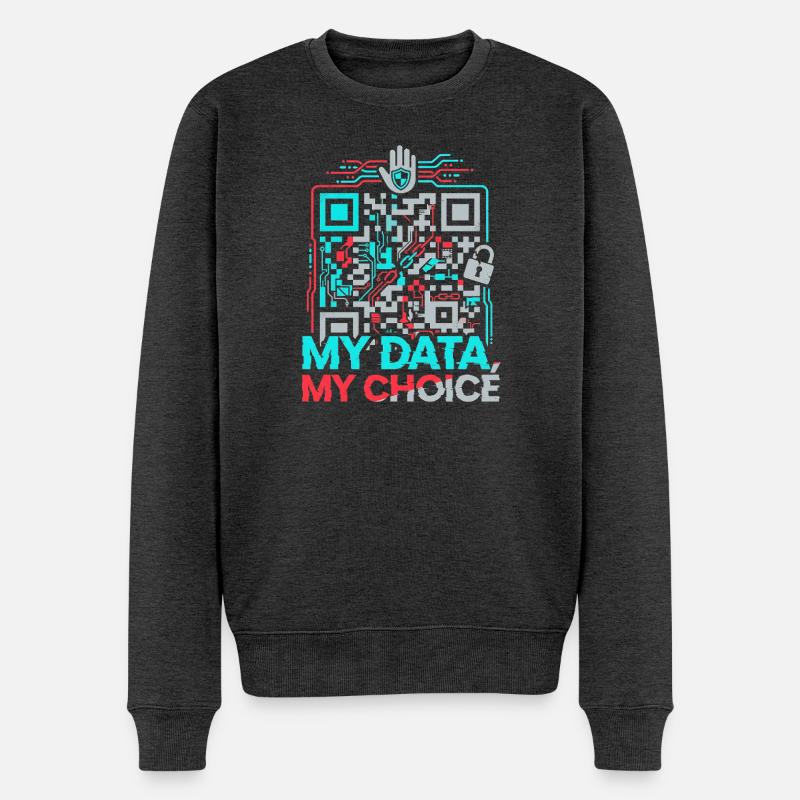 Meine Daten - Männer Premium Bio Pullover - Anthrazit meliert