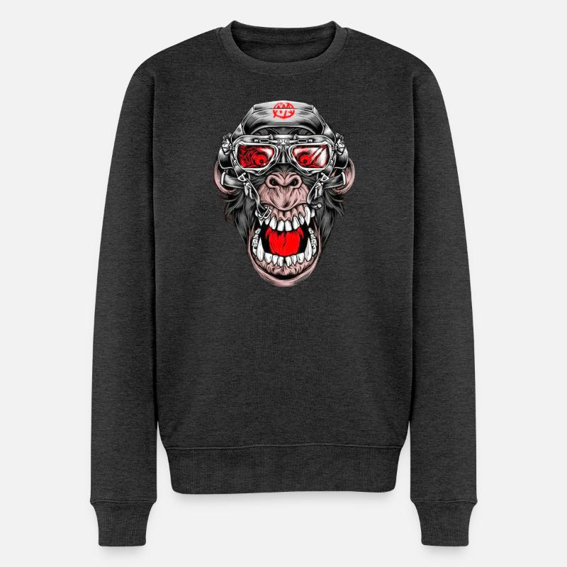 Crazy Monkey - Pull Premium bio Homme - anthracite chiné