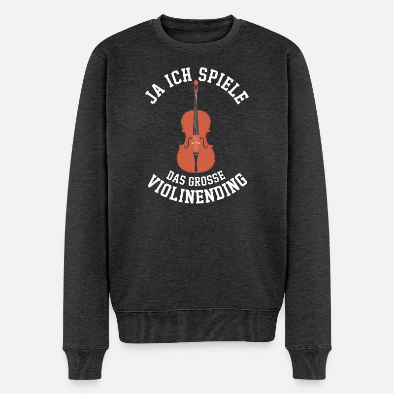 Cello - Ja ich spiele das grosse Violinending - Männer Premium Bio Pullover - Anthrazit meliert