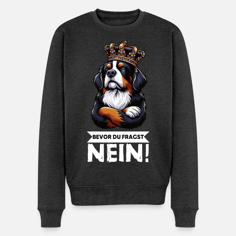 Bevor Du Fragst Berner Sennenhund Sennenhunde  - Männer Premium Bio Pullover - Anthrazit meliert