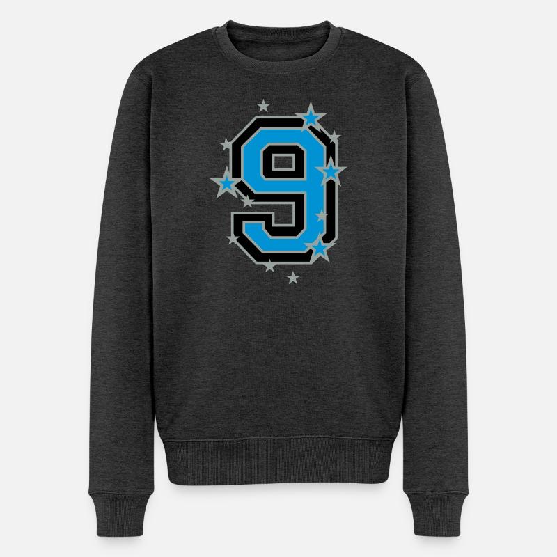 Le numéro 9 - Pull Premium bio Homme - anthracite chiné