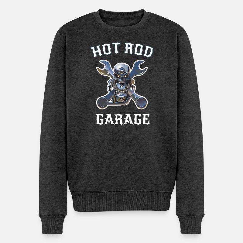 Hot Rod - Männer Premium Bio Pullover - Anthrazit meliert
