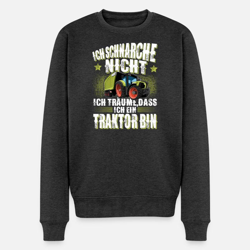 Landwirt Traktor Spruch - Männer Premium Bio Pullover - Anthrazit meliert