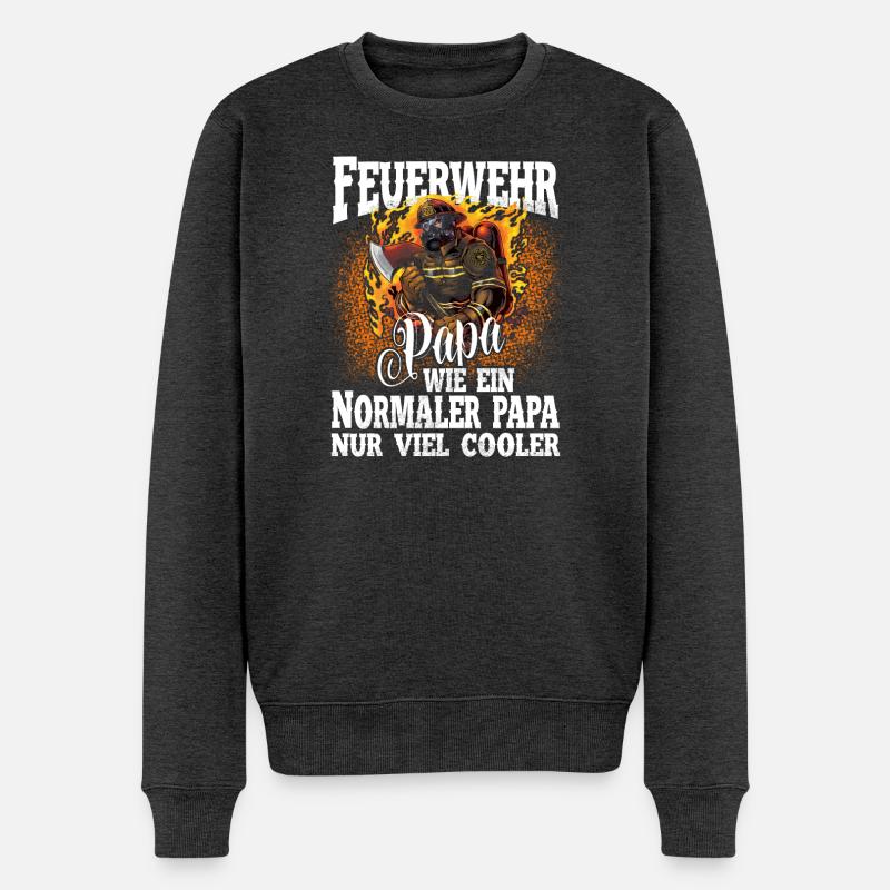 Feuerwehr Papa - Männer Premium Bio Pullover - Anthrazit meliert