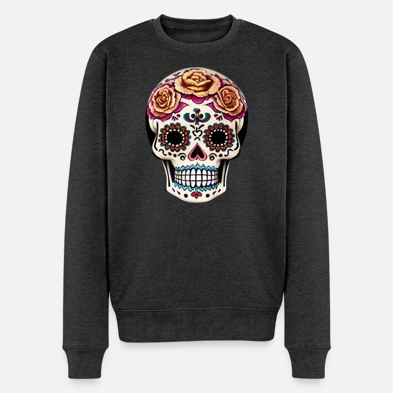 Dia de los Muertos - Männer Premium Bio Pullover - Anthrazit meliert