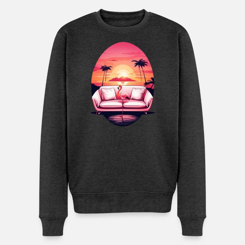 Flamingo Sofa - Männer Premium Bio Pullover - Anthrazit meliert
