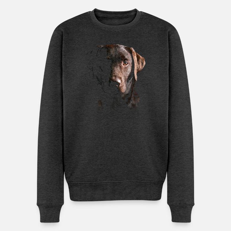Labrador - Männer Premium Bio Pullover - Anthrazit meliert