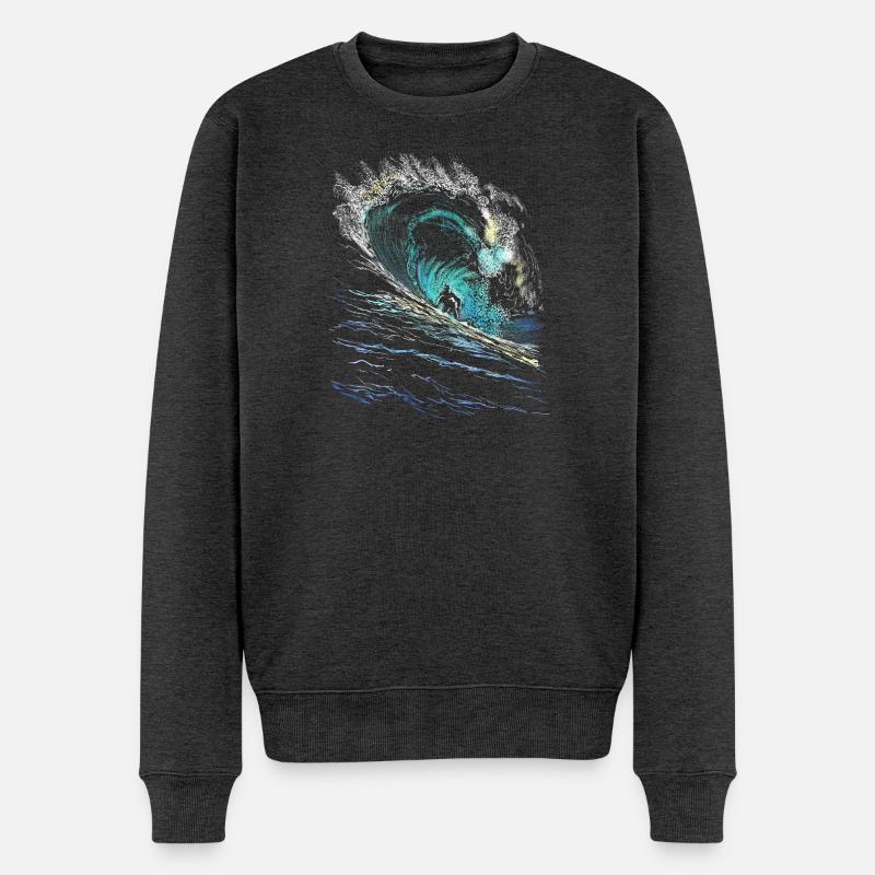 Surfer - Männer Premium Bio Pullover - Anthrazit meliert