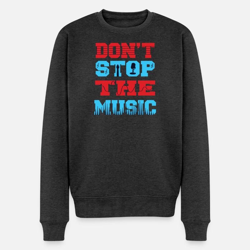 Don´t stop the music - Männer Premium Bio Pullover - Anthrazit meliert