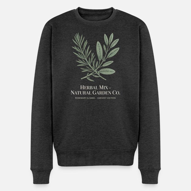 Herbal Mix – Rosmarin & Salbei - Männer Premium Bio Pullover - Anthrazit meliert