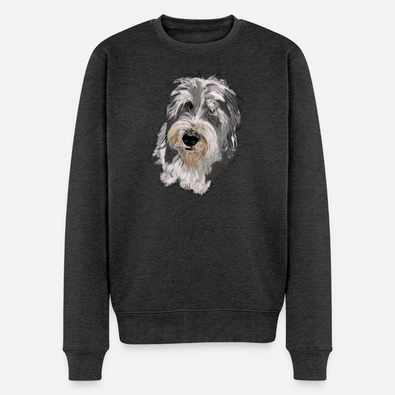 Bearded Collie - Männer Premium Bio Pullover - Anthrazit meliert