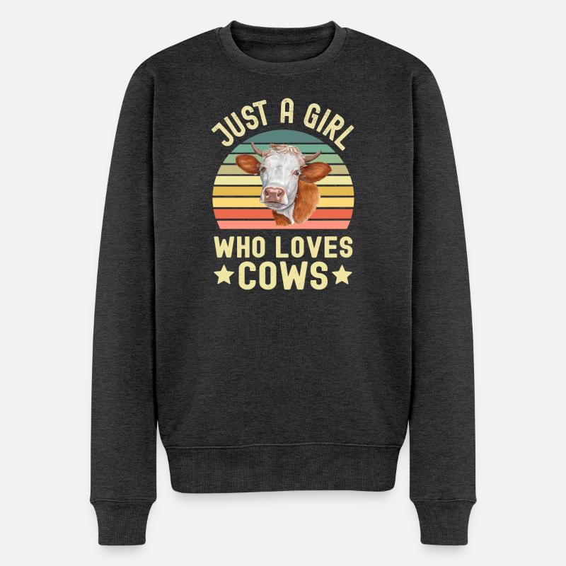 Kuh Kühe - Männer Premium Bio Pullover - Anthrazit meliert