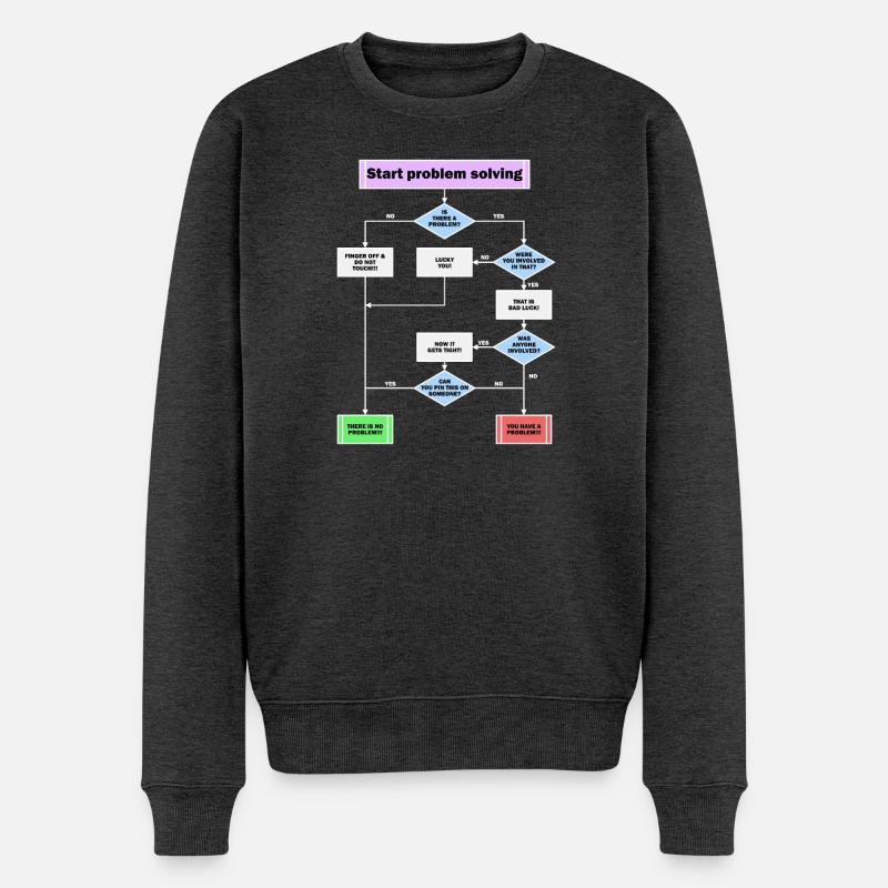 Problem solving - Men's Premium Organic Jumper - heather anthracite