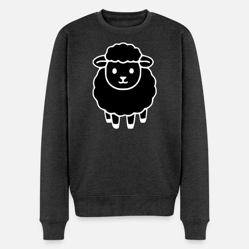 schwarzes Schaf - Männer Premium Bio Pullover - Anthrazit meliert